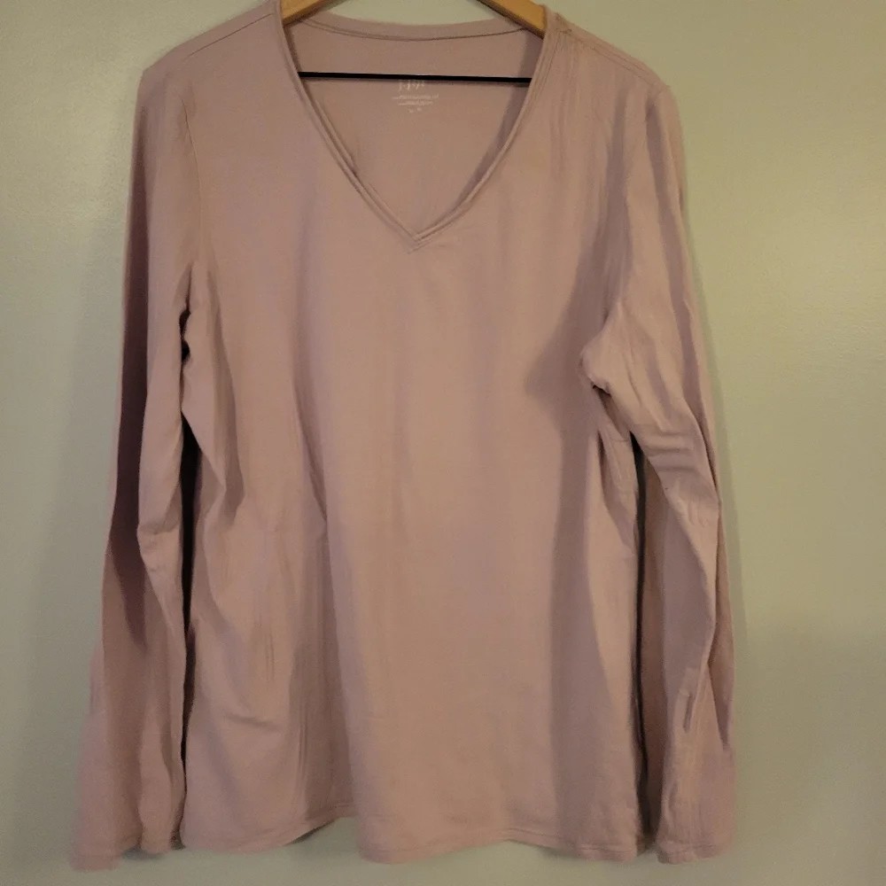 J. JILL light dusty purple Long Sleeve Tee XL Tried on, EUC - Picture 1 of 3